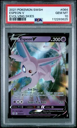 2021 POKEMON SWORD & SHIELD EVOLVING SKIES #064 ESPEON V PSA 10 - Image 1