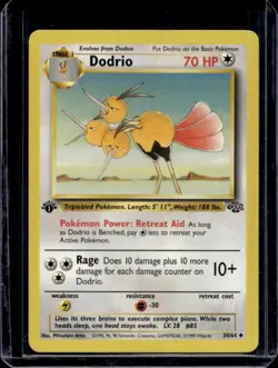 1999 Pokemon Jungle 1st Edition Dodrio #34/64 - Image 1