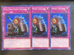 3x YuGiOh! Type Zero Magic Crusher PSV-EN074 Common 25th Anniversary Edition NM - Image 1