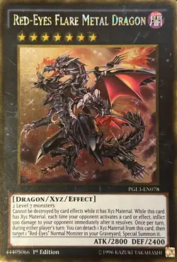 Red-Eyes Flare Metal Dragon PGL3-EN078 1st Edition Gold Rare LP - Image 1