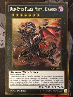 Red-Eyes Flare Metal Dragon PGL3-EN078 1st Edition Gold Rare LP - Image 2