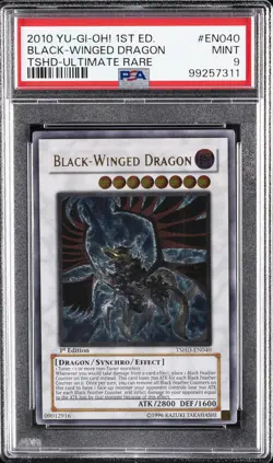 2010 YU-GI-OH! TSHD-THE SHINING DARKNESS #EN040 BLACK-WINGED DRAGON PSA 9 - Image 1
