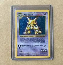 Alakazam 1/102 Shadowless Base Set 1999 Holo Rare Pokemon Card - LP - Image 3