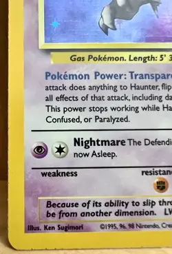 Haunter Pokemon TCG Fossil Set Unlimited 1999 6/62 Holo Rare LP - Image 4