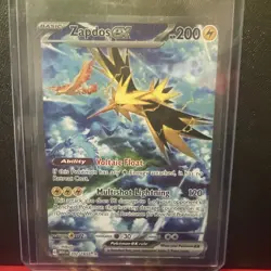 Pokemon Zapdos EX 200 HP Full Art Holo Card 202/165 Lightning SV151 Basic - Image 1