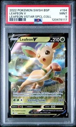LEAFEON V #194 PSA 9 2022 Pokemon SWSH BSP Leafeon VSTAR Spcl. Collection MINT - Image 1