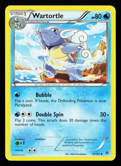 Wartortle 15/101 Uncommon Plasma Blast Pokemon Card - Image 1