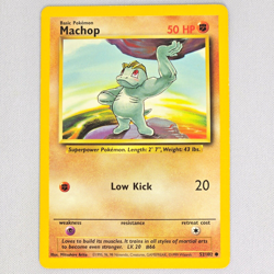 Machop 52/102 Base Set Common Vintage Pokemon Card WOTC TCG English LP - Image 1