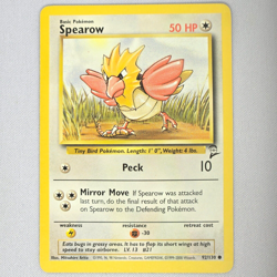 Spearow 092/130 Base Set 2 Common Vintage Pokemon Card WOTC TCG English LP - Image 1