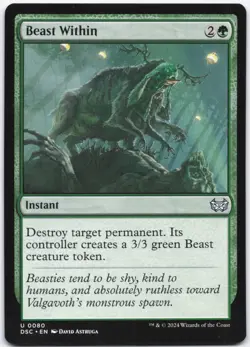 Beast Within U Commander: Duskmourn: House of Horror 80 NM - Image 1