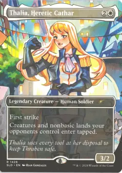 MTG Thalia, Heretic Cathar (1428) Non-Foil Borderless R Secret Lair Drop NM - Image 1