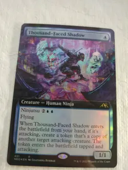 1X NM Thousand-Faced Shadow Foil Extended Art Kamigawa: Neon Dynasty - Image 1
