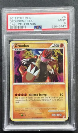2011 POKEMON CALL OF LEGENDS 6/95 GROUDON - HOLO PSA 9 - Image 1