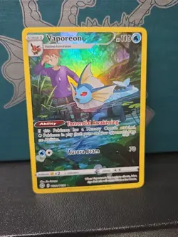 2022 Pokemon SWSH Brilliant Stars Vaporeon Trainer Gallery Holo #TG02/TG30 - Image 4