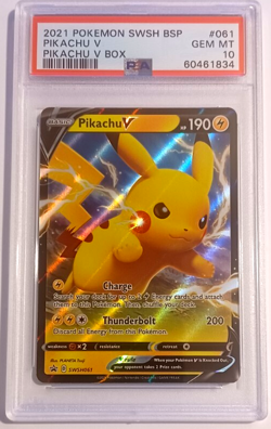 2021 Pokemon SWSH BSP Pikachu V Box Promo PSA 10 #061 GEM MT - Image 1