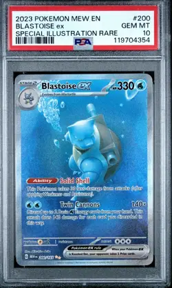 Pokemon Blastoise ex 200/165 Mew-EN 151 Special Illustration GEM MINT PSA 10 - Image 1