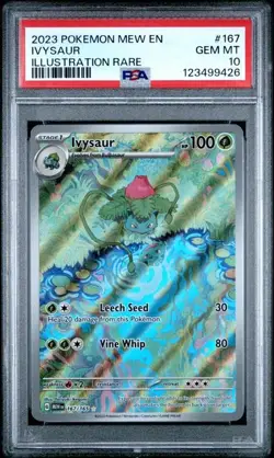 2023 POKEMON MEW EN-151 #167 IVYSAUR ILLUSTRATION RARE PSA 10 (QT26) - Image 1