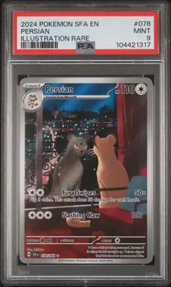 PERSIAN #078 PSA 9 • 2024 Pokemon-EN Shrouded Fable llustration Rare IR - Image 1