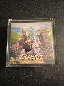 Pokemon Sword & Shield: Eevee Heroes Booster Box Sealed Japanese W Acrylic Case 4521329314143 - Image 1