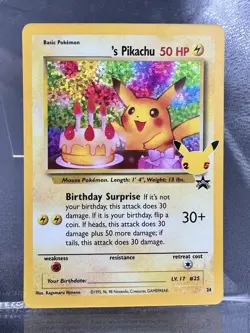 Birthday Pikachu 24 Celebrations Classic Collection Pokemon TCG - Image 1