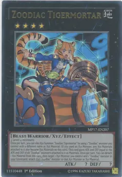 Yugioh Zoodiac Tigermortar MP17-EN207 Ultra Rare NM - Image 1