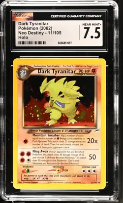 CGC 7.5 Dark Tyranitar 2002 Neo Destiny 11/105 Holo Pokemon Card psa - Image 1