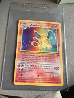 NEW 1995 BASE SET POKEMON HOLO CARD #4 of 102 "CHARIZARD" - Image 1