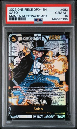 ONE PIECE SABO 2023 OP04-KINGDOMS OF INTRIGUE #083 MANGA ALTERNATE ART PSA 10 - Image 1