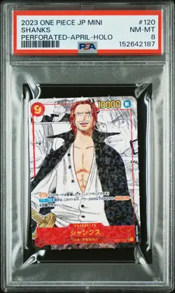 2023 ONE PIECE JAPANESE SAIKYO JUMP MINI PROMOS #120 SHANKS PSA 8 - Image 1