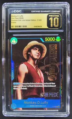 2024 ONE PIECE MONKEY D. LUFFY LIVE ACTION PROMO P-055 CGC 10 PRISTINE H PT - Image 1