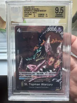 2025 One Piece St. Topman Warcury OP13 Alt Art BGS 9.5 Gem Mint NEW BGS SLAB - Image 1