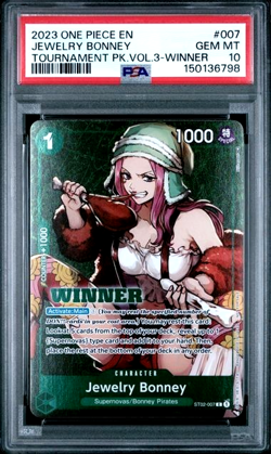 ONE PIECE JEWELRY BONNEY 2023 PROMOS #007 TOURNAMENT PK.VOL.3-WINNER PSA 10 - Image 1