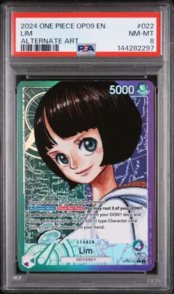 2024 ONE PIECE OP09-EMPERORS IN THE NEW WORLD ALTERNATE ART #022 LIM PSA 8 - Image 1