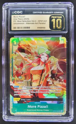 2025 ONE PIECE MORE PIZZA!! ALT ART OP07-037 CGC 10 PRISTINE MH4 - Image 1