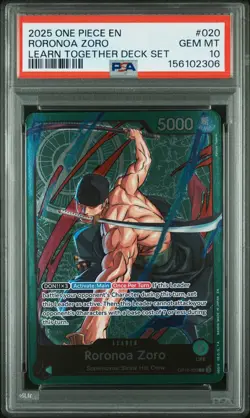 2025 ONE PIECE LEARN TOGETHER DECK SET #020 RORONOA ZORO PSA 10 - Image 1