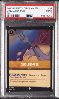 2023 DISNEY LORCANA EN 1-THE FIRST CHAPTER FOIL #32 DINGLEHOPPER PSA 9 - Image 1