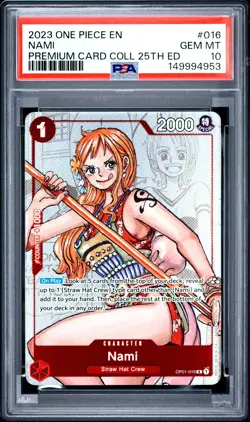 2023 ONE PIECE PREMIUM CARD COLLECTION 25TH EDITION #016 NAMI PSA 10 - Image 1