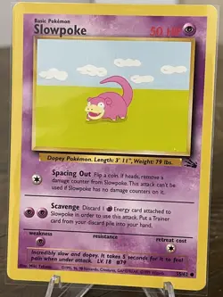 SLOWPOKE Fossil 55/62 Unlimited WOTC Pokemon Card LP - Image 3
