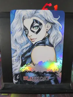 Black Cat Marvel Art Card Rare Holo Collectible Comic Character CCG NM - Image 1