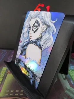 Black Cat Marvel Art Card Rare Holo Collectible Comic Character CCG NM - Image 2