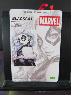 Black Cat Marvel Art Card Rare Holo Collectible Comic Character CCG NM - Image 3