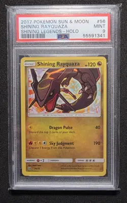 2017 Pokemon Rayquaza Holo Rare Card Shining Legends PSA 9 Mint 56/73 - Image 1