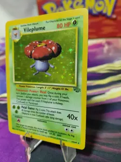 Pokemon TCG Vileplume Holo Rare Jungle 15/64 Unlimited Card 1999 LP/MP Vintage - Image 2