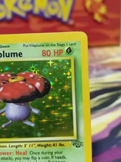 Pokemon TCG Vileplume Holo Rare Jungle 15/64 Unlimited Card 1999 LP/MP Vintage - Image 4