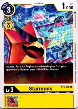 Starmons BT5-035 Black Common Rookie (Lv3) Digimon Card CCG - Image 1