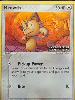 Pokemon TCG Meowth EX Delta Species 77/113 Reverse Holo Stamped Card MP - Image 4