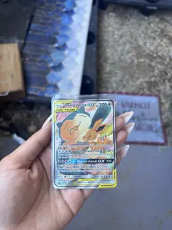 Pokemon Eevee & Snorlax GX SM169 TAG TEAM Black Star Promo Holo 270 HP Card - Image 1