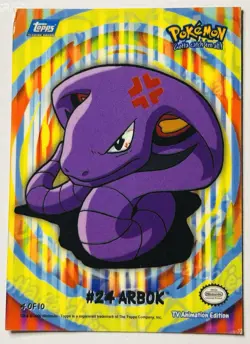 Arbok #24 - Topps Trading Cards Series 1 4 of 10 Pokemon MP SEE DESCRIPTION - Image 1