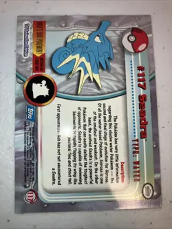 Seadra Pokemon 2000 Topps Card Blue Logo - Image 2
