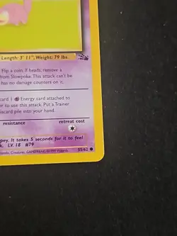 1999 Pokemon TCG Fossil Set Slowpoke Common Card 55/62 - Image 4